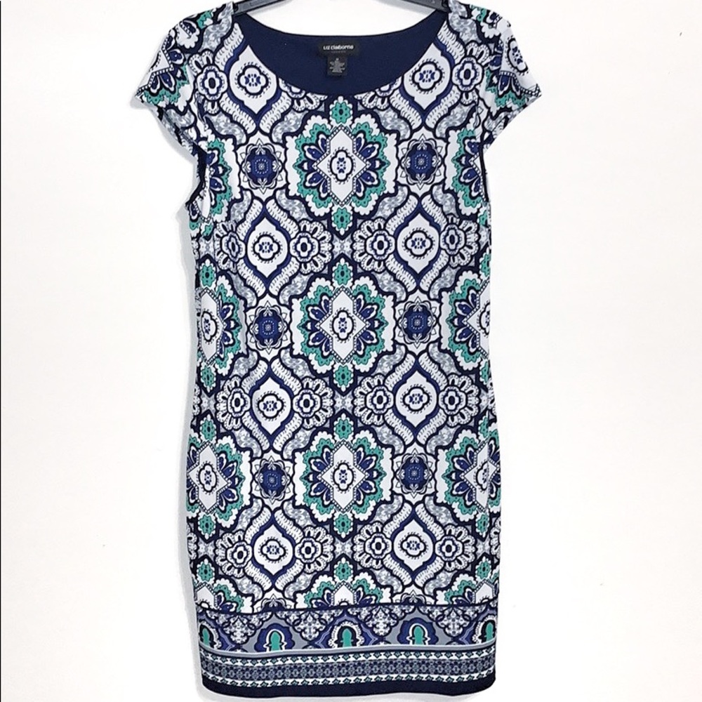 Liz Claiborne Career Short Sleeve Pattern Dress